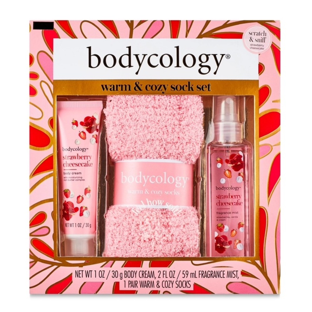 BNIB Bodycology Warm & Cozy Sock Set Body Cream and Fragrance Mist